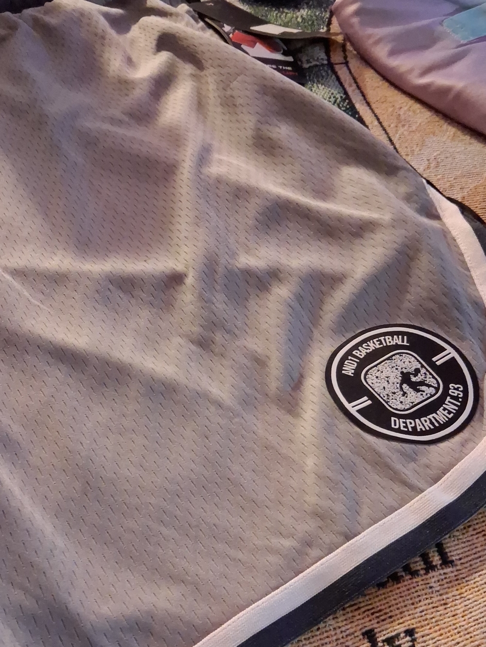 And1 Men's Basketball Shorts in Light Gray with Black Trim
